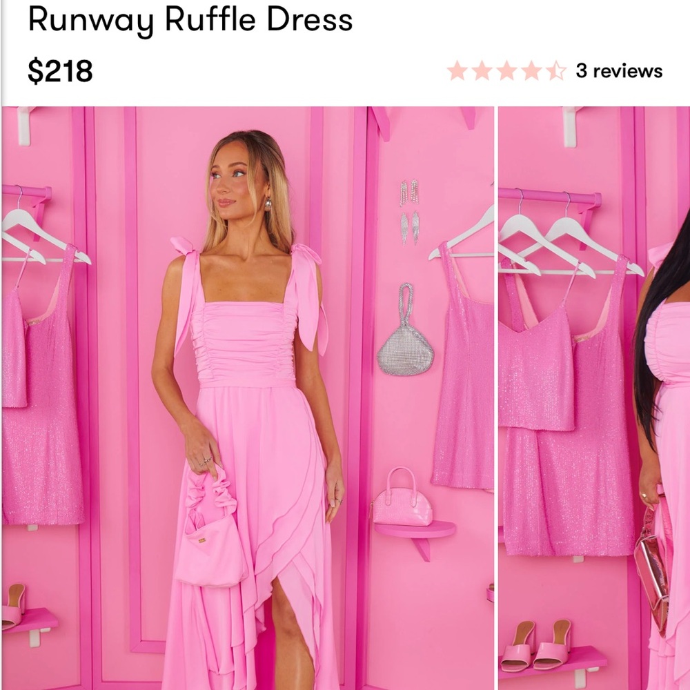 Show me your mumu x barbie beautiful pink dress